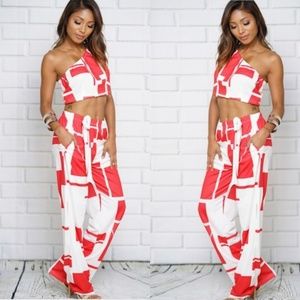 One shoulder pants set